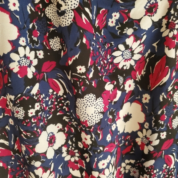 Gap LS smock waisted navy floral mini dress polyester size XXL - Picture 5 of 10
